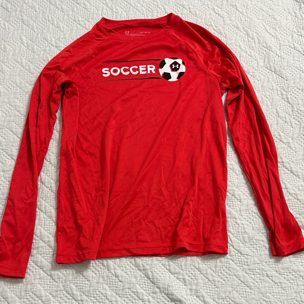 Under Armour Red Soccer Long Sleeve Tee